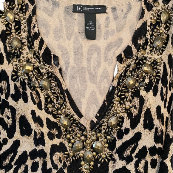 INC Long Sleeve Tunic Sweater Animal Print Size OX - Picture 6 of 6